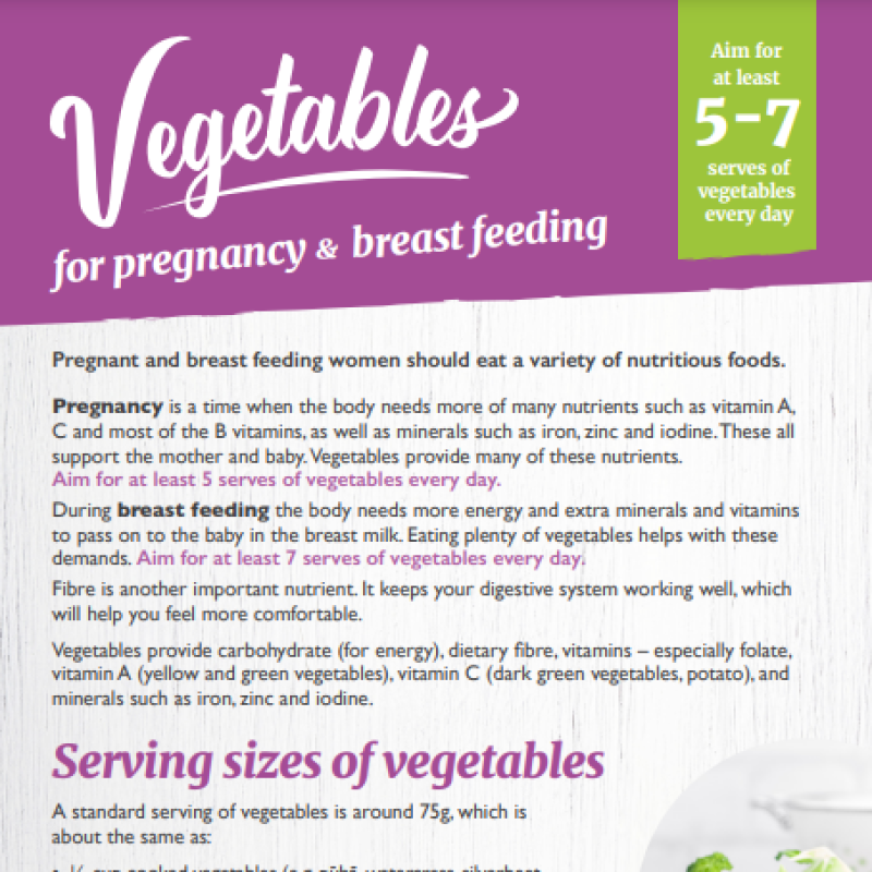 Vegetables for Pregnancy and Breast Feeding