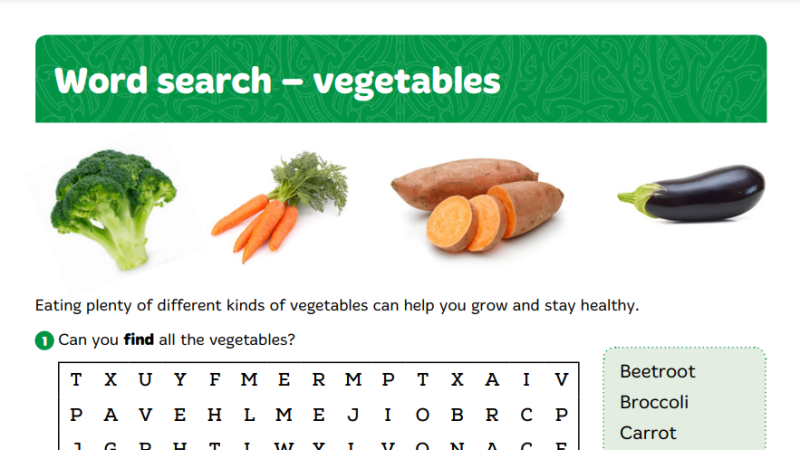 Word Search Vegetables Y8 A v2