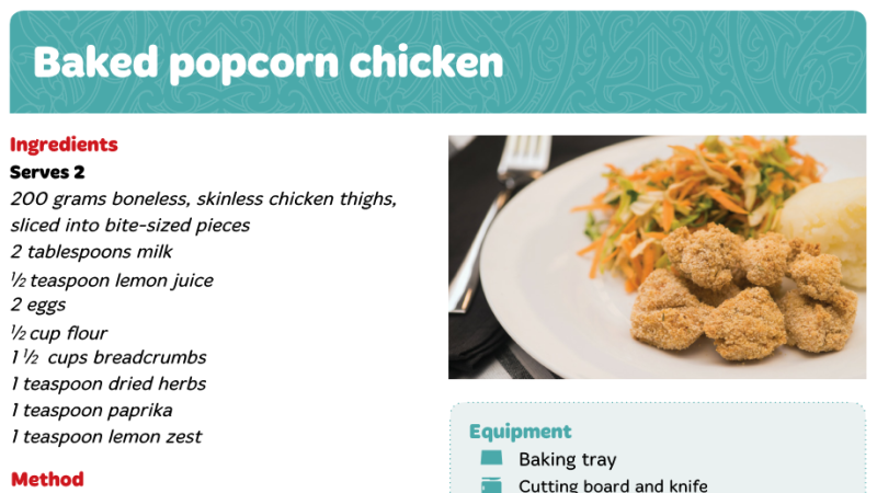 Baked Popcorn chicken