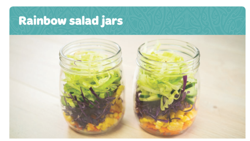 Rainbow salad jars