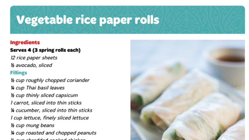 Vegetable rice paper roll