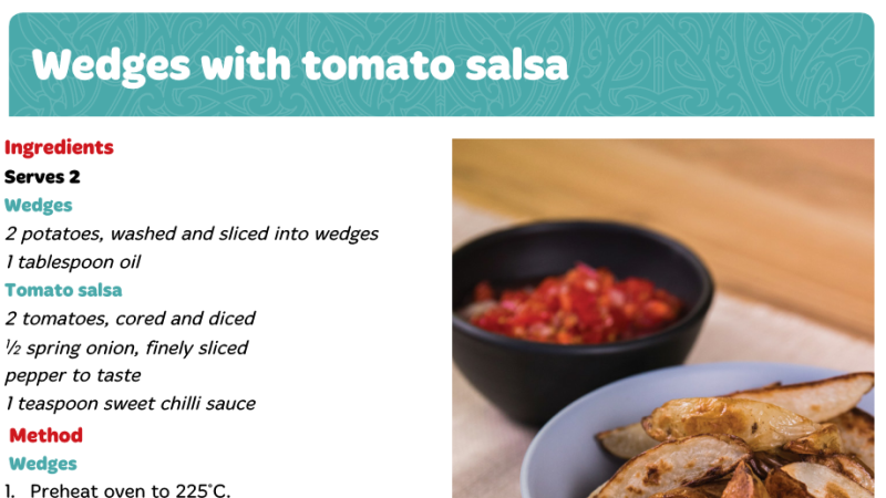 Wedges with tomato salsa