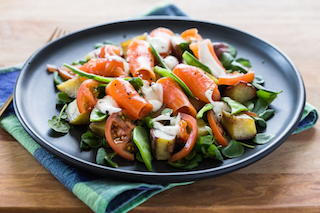 Kumara smoked salmon and cress salad