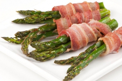 bacon and roast asparagus