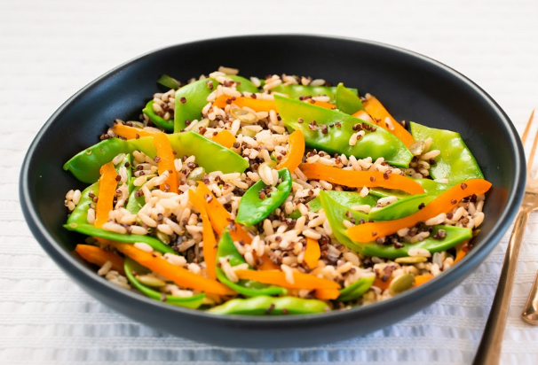 snow pea and quinoa med