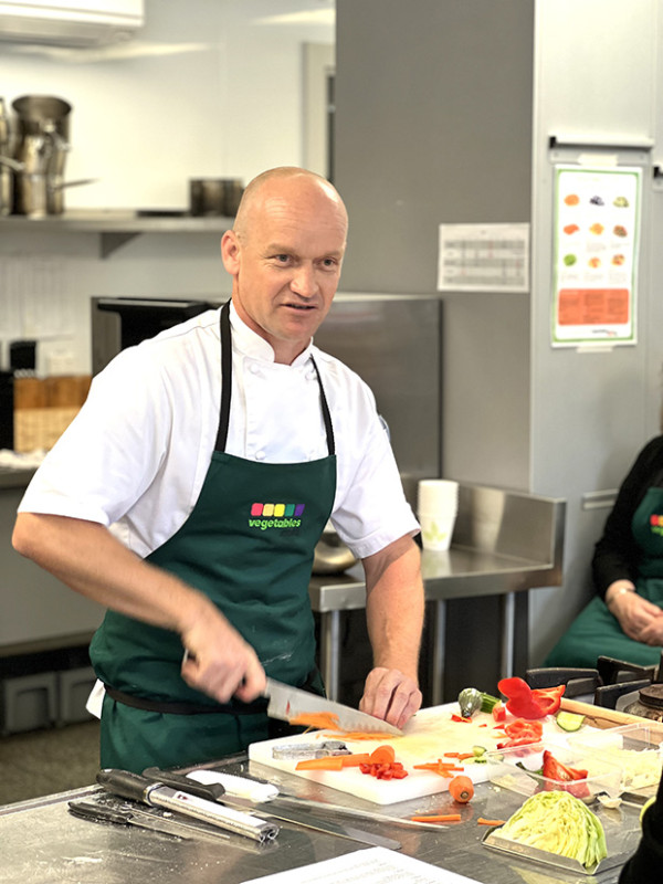 Chef Neil Brazier held a masterclass for 30 teachers at Kerikeri High School.