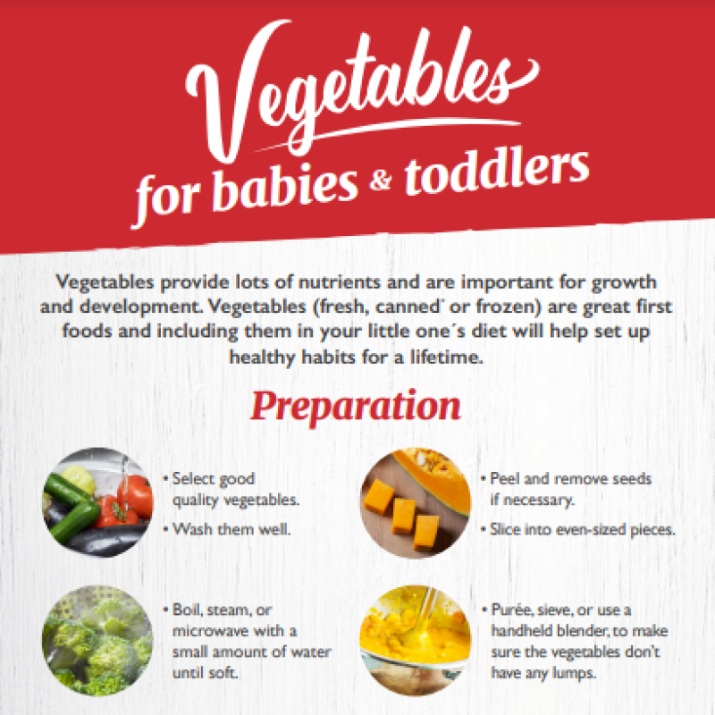 Vegetables for babies and toddlers